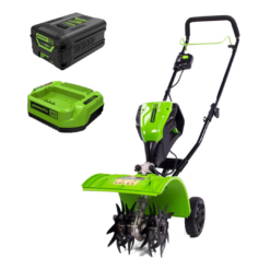 Greenworks 60V 8" Cordless Cultivator/Tiller + 4.0Ah Battery and Charger