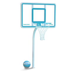 Dunn-Rite Products Deck Shoot Poolside Deck-Mounted Basketball Hoop Set, Choose White or Clear