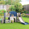 WFUN 9 in 1 Toddler Slide PlaySet for kids indoor/outdoor for Toddlers Age 1+, Blue & Gray