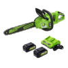 Greenworks 48V (2 x 24V) 14" Brushless Cordless Chainsaw, (2) 4.0Ah Batteries and Dual Port Rapid Charger Included