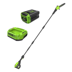Greenworks 60v Pro 10-Inch Cordless Pole Saw with 2Ah Battery & 3A Charger 13m/s Cutting Speed, Brushless Motor, Auto Oiling