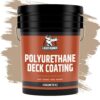 Liquid Rubber Polyurethane Deck Coating – 10X Stronger Than Traditional Deck Paint & Deck Stain – Smooth Finish – Neutral Beige – 4 Gallon