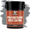 Liquid Rubber Polyurethane Deck Coating – 10X Stronger Than Traditional Deck Paint & Deck Stain – Smooth Finish – Stone Grey – 4 Gallon