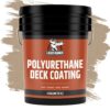 Liquid Rubber Polyurethane Deck Coating – 10X Stronger Than Traditional Deck Paint & Deck Stain – Textured Finish – Neutral Beige – 4 Gallon