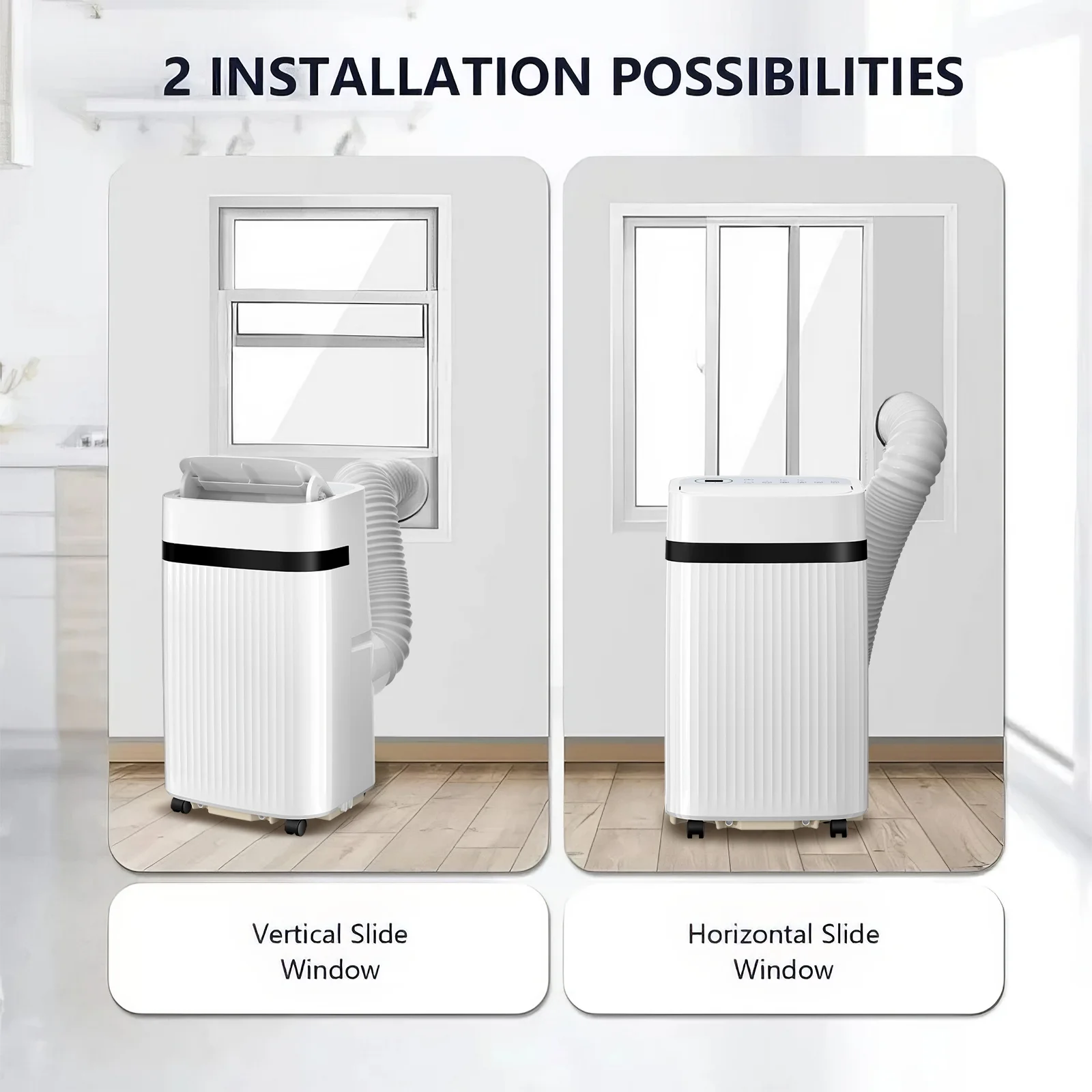 KISSAIR 12,000 BTU Portable Air Conditioner – Quiet 3-in-1 AC, Fan & Dehumidifier with Sleep Mode, 24H Timer & Remote Control for Home