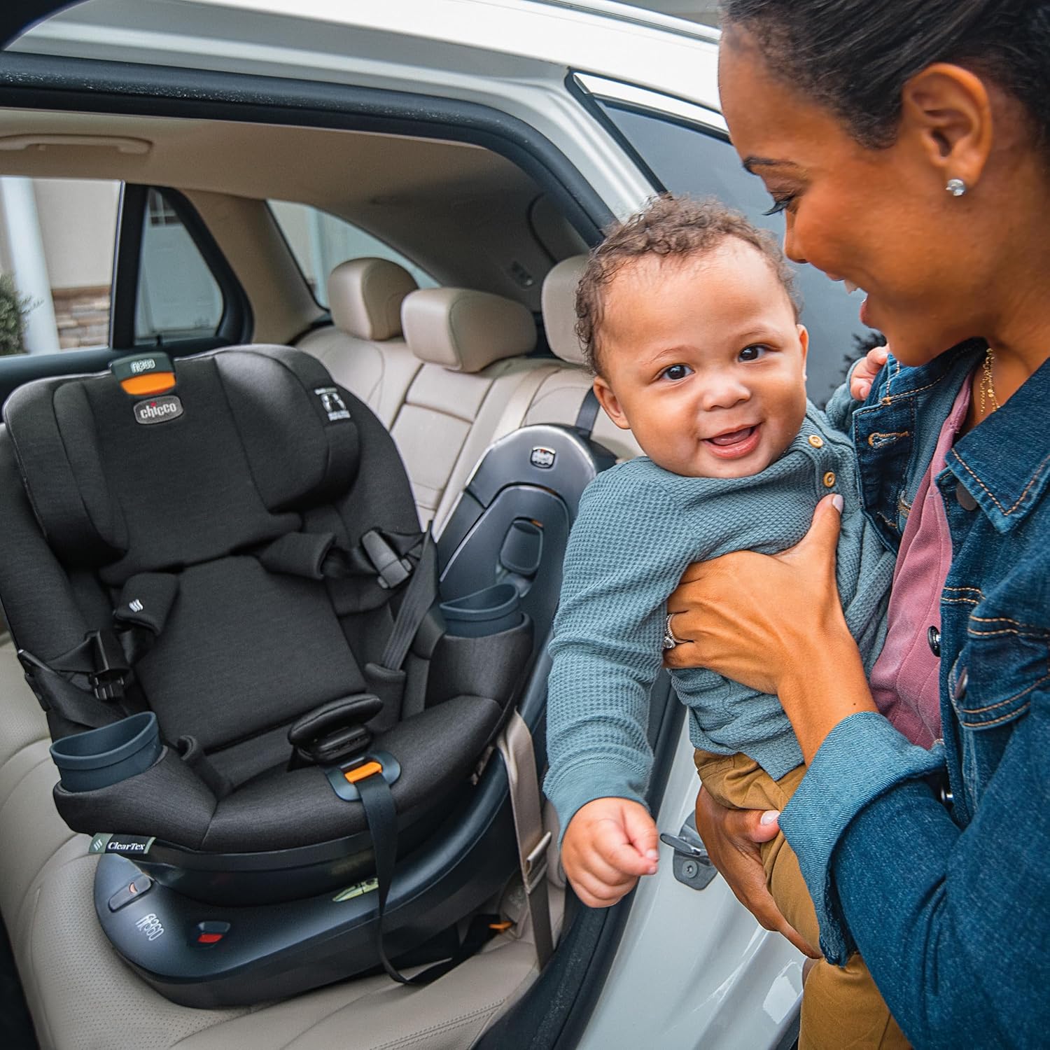 Chicco Fit360 ClearTex Rotating Convertible Car Seat, Slate