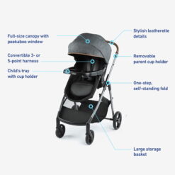 Graco Modes Trio Travel System, Infant Stroller, Hemlock, 1 Count