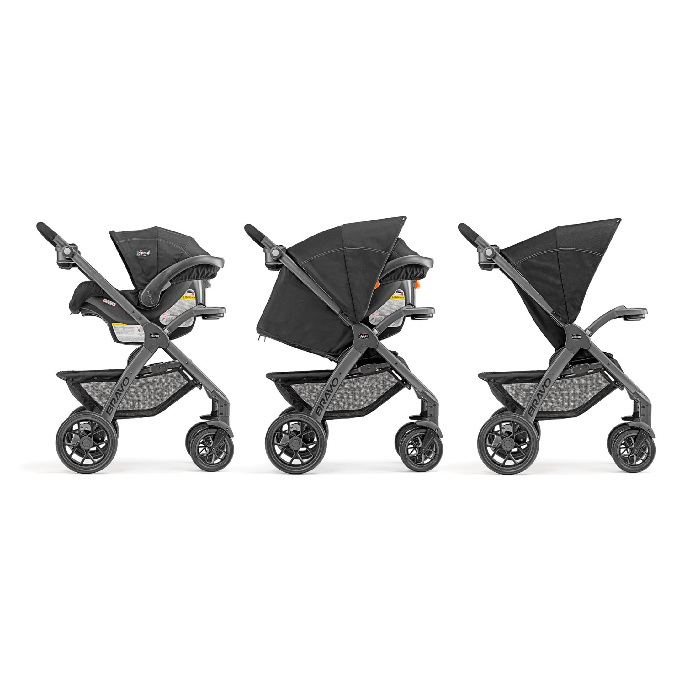 Chicco Bravo Sport Trio Travel System - Iron (Black), New