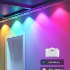 Govee Permanent Outdoor Lights, Smart RGBIC Outdoor Lights with 75 Scene Modes, 150ft with 108 LED Lights, IP67 Waterproof, White