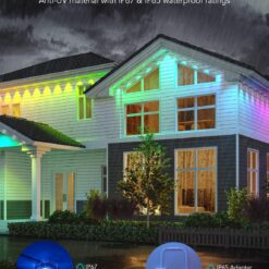 Govee Permanent Outdoor Lights, Smart RGBIC Outdoor Lights with 75 Scene Modes, 150ft with 108 LED Lights, IP67 Waterproof, White