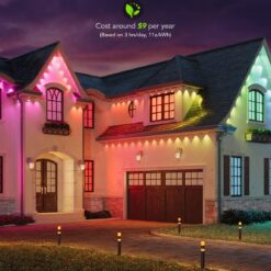 Govee Permanent Outdoor Lights, Smart RGBIC Outdoor Lights with 75 Scene Modes, 150ft with 108 LED Lights, IP67 Waterproof, White