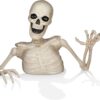 BOO BOX Halloween 48" Groundbreaking Skeleton - Scary Outdoor Halloween Decorations for Porch or Yard