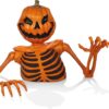 BOO BOX 48" Groundbreaking Pumpkin Skeleton - Creepy Outdoor Halloween Decorations for Porch or Yard