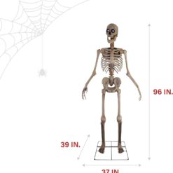 Haunted Hill Farm Motion-Activated 8-Ft. Tall Towering Skeleton, Plug-in Talking Scare Prop Animatronic