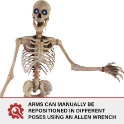 Haunted Hill Farm Motion-Activated 8-Ft. Tall Towering Skeleton, Plug-in Talking Scare Prop Animatronic