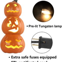 Halloween Pumpkin Lanterns, Jack o Lanterns Light Up Pumpkin Decorations, Lighted Pumpkin Set with LED Bulbs
