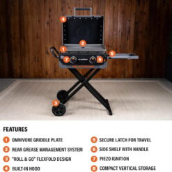 Blackstone Culinary 22 Inch 2 Burner Liquid Propane Griddle With Flex-Fold Legs