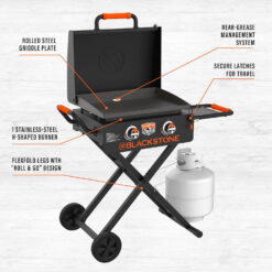 Blackstone On the Go 2-Burner 22" Scissor Cart Griddle with Hood