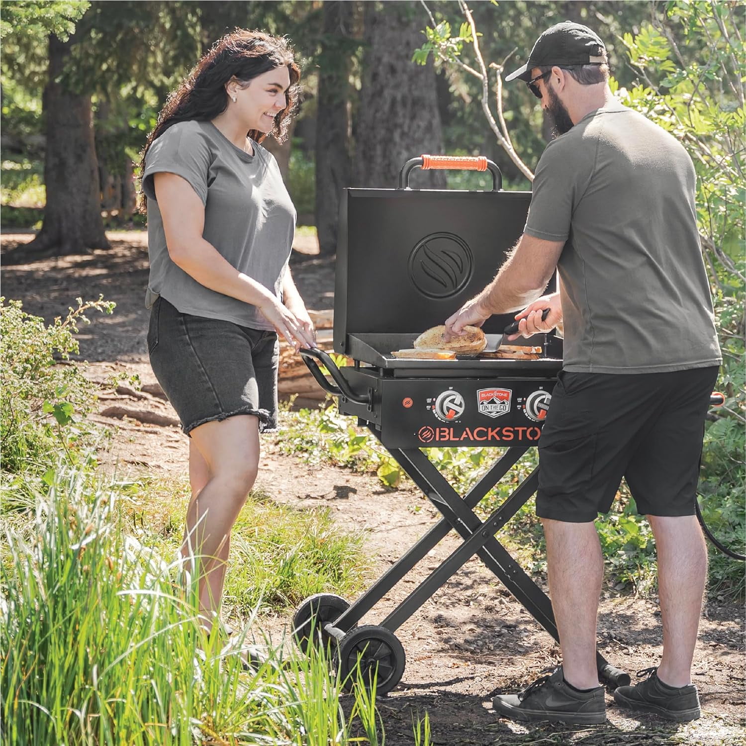 Blackstone On the Go 2-Burner 22" Scissor Cart Griddle with Hood