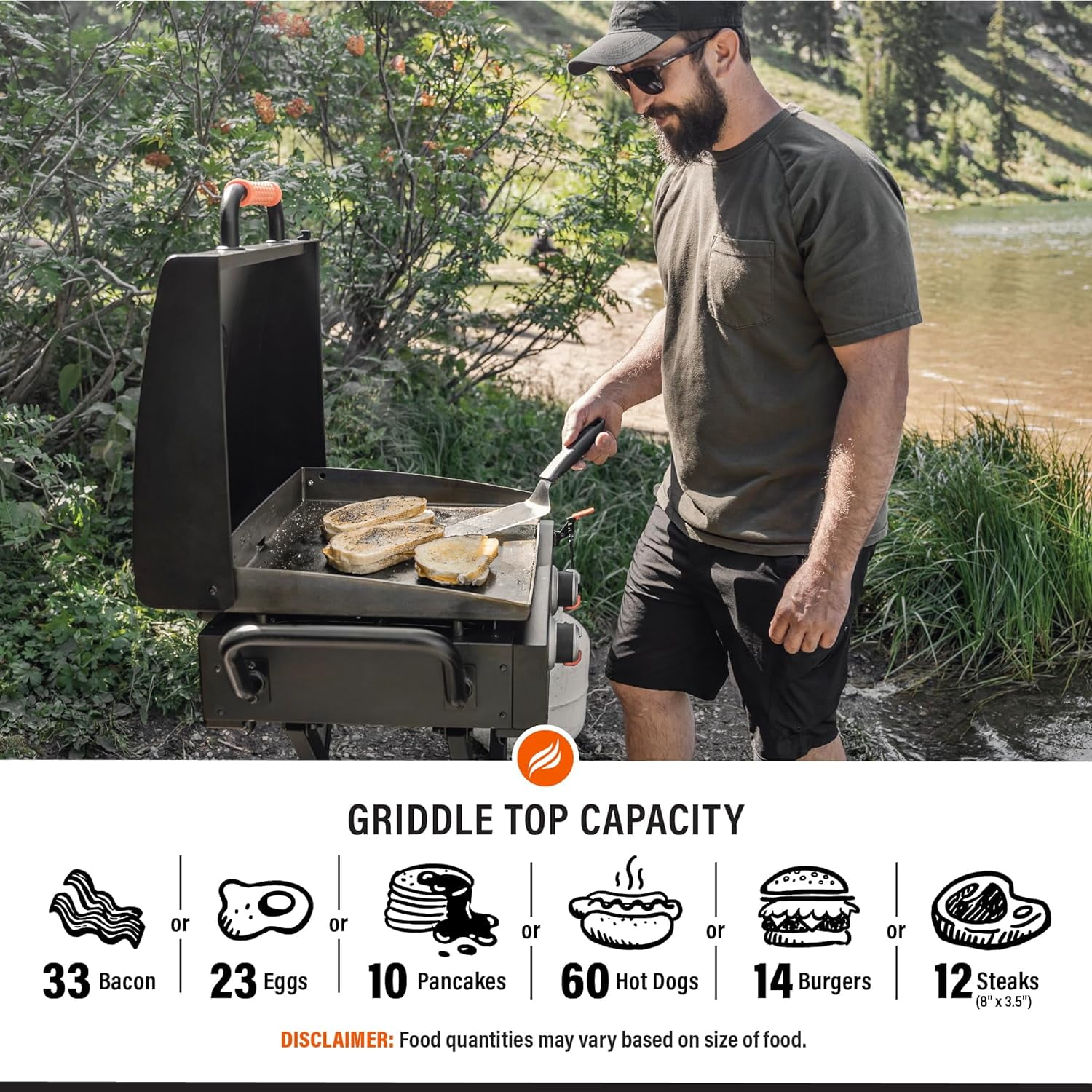 Blackstone On the Go 2-Burner 22" Scissor Cart Griddle with Hood