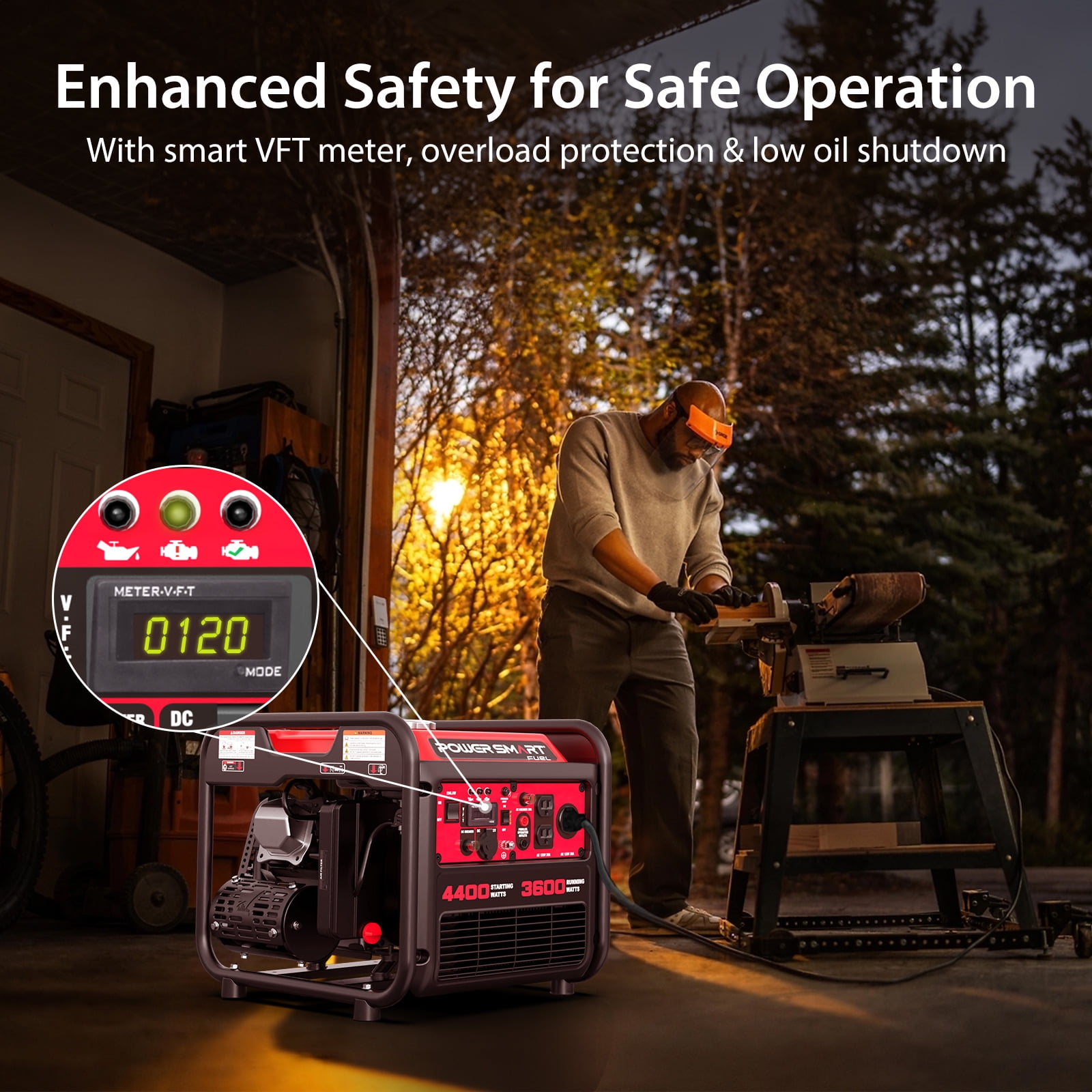 PowerSmart 4400-Watt Gas Powered Inverter Generator for Outdoor and Home Use, EPA Compliant