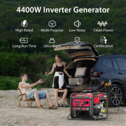 PowerSmart 4400W Inverter Generator Gas Fuel Powered , CO Detect, Home Backup/Outdoor Use 62lbs EPA
