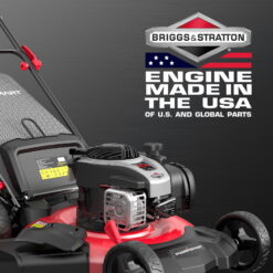 PowerSmart 140CC Briggs & Stratton Engine Gas Push Lawn Mower, 21 inches Cutting Blade, 6-Position Height Adjustment