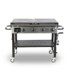Pit Boss Deluxe 4-Burner Griddle w/ 2 Folding Side Shelves and Cover - PB757GD