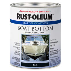 Flat Black, Rust-Oleum Marine Coatings Boat Bottom Antifouling Paint, Quart, 4 Pack