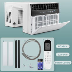 Moifoi 10,000 BTU (6,300 BTU DOE) 450 Sq Ft Window-Mount Air Conditioner, White