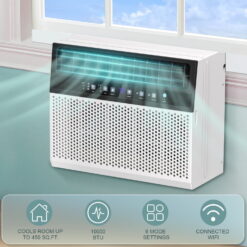 Moifoi 10,000 BTU (6,300 BTU DOE) 450 Sq Ft Window-Mount Air Conditioner, White