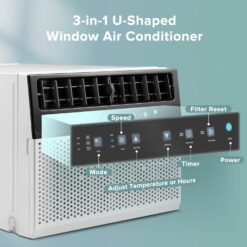 Moifoi 10,000 BTU (6,300 BTU DOE) 450 Sq Ft Window-Mount Air Conditioner, White