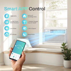 PhiloDeco Energy Star Window Air Conditioner, 10000 BTU Window Air Conditioner with Wifi 440 sq ft.