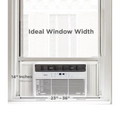 Midea 12,000 BTU Smart Window Air Conditioner, spaces up to 550 sq. ft., Comfort Sense Remote