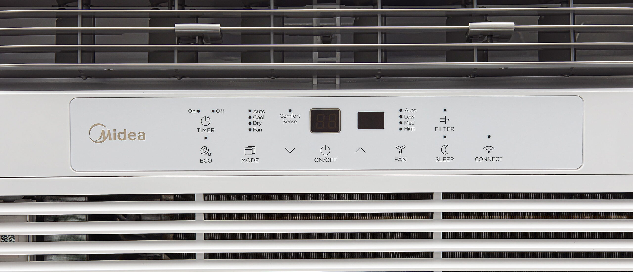 Midea 12,000 BTU Smart Window Air Conditioner, spaces up to 550 sq. ft., Comfort Sense Remote