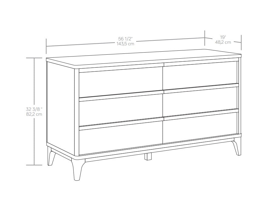 Better Homes & Gardens Greyson 6-Drawer Dresser, Acorn Finish