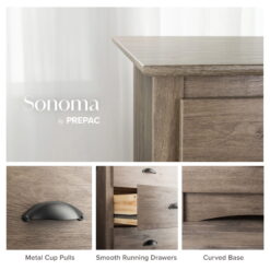 Prepac Salt Spring 8-Drawer Dresser, Drifted Gray
