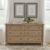 My Texas House Monroe 6-Drawer Dresser, Brushed Oak Finish