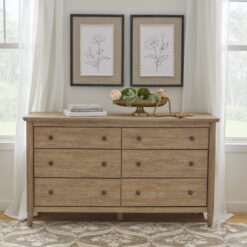 My Texas House Monroe 6-Drawer Dresser, Brushed Oak Finish