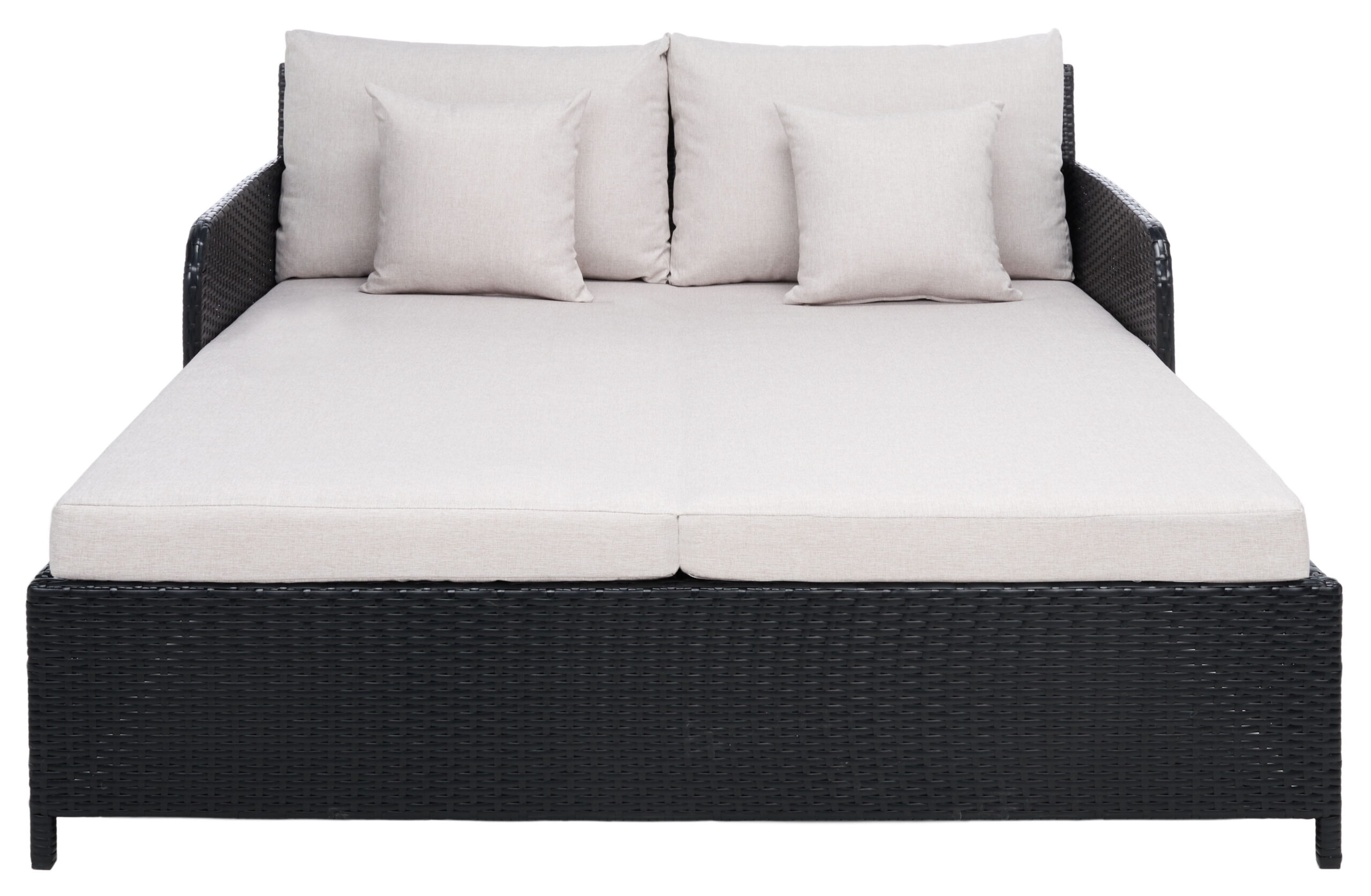 SAFAVIEH Cadeo Outdoor Patio Daybed, Black/Light Grey