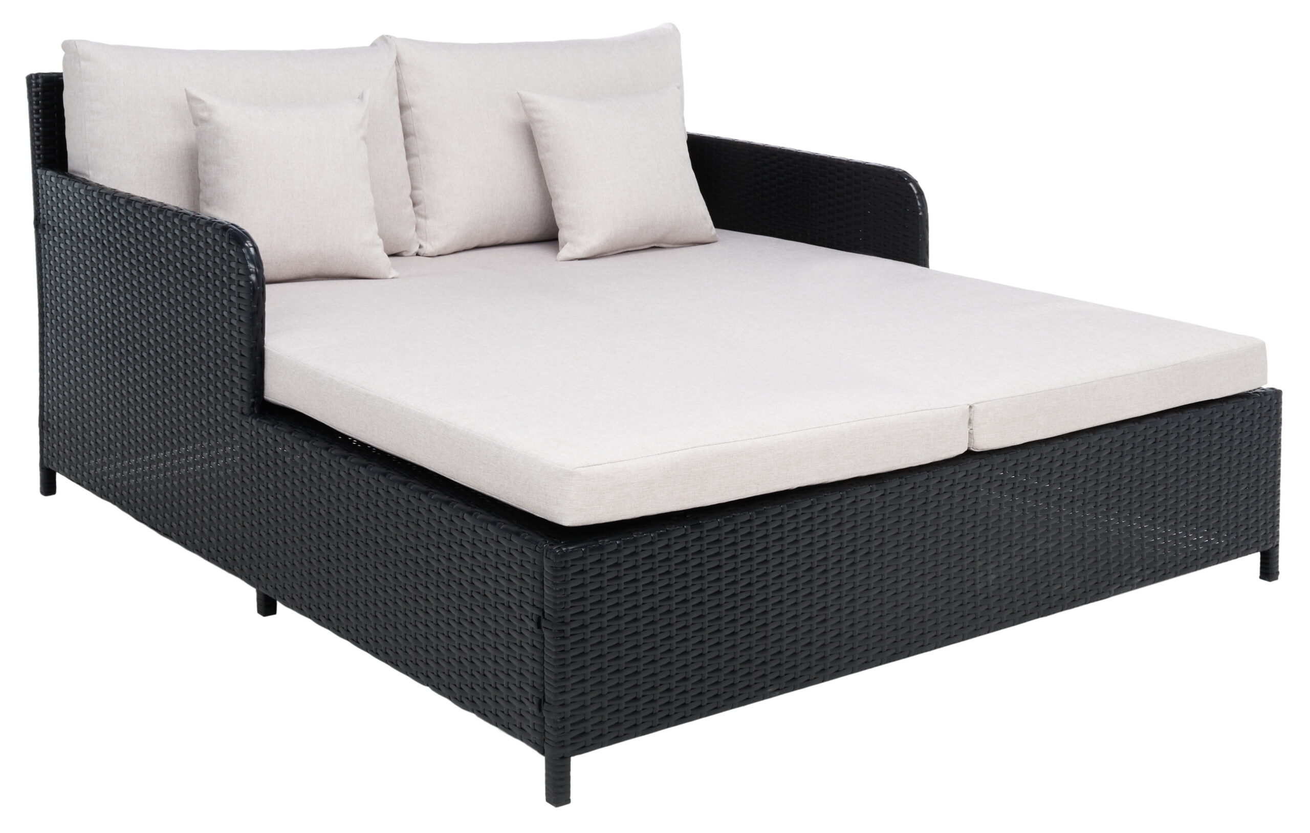 SAFAVIEH Cadeo Outdoor Patio Daybed, Black/Light Grey