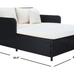 SAFAVIEH Cadeo Outdoor Patio Daybed, Black/Beige
