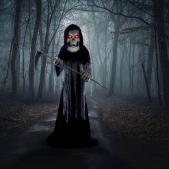 Haunted Hill Farm 8.5-ft Freestanding Motion Activated Talking Lighted Reaper Animatronic