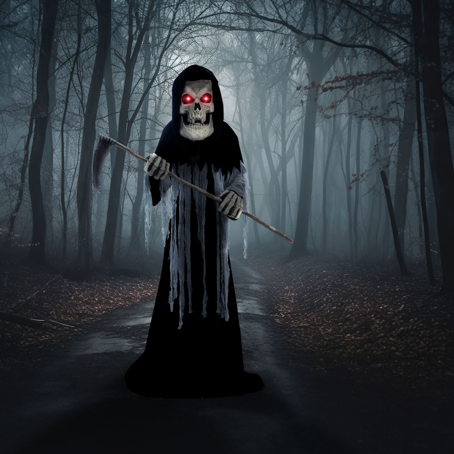 Haunted Hill Farm 8.5-ft Freestanding Motion Activated Talking Lighted Reaper Animatronic