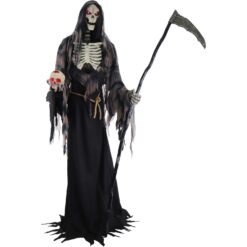 Haunted Hill Farm 7-ft Freestanding Motion Activated Talking Lighted Khronos Reaper Animatronic