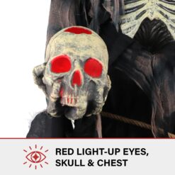 Haunted Hill Farm 7-ft Freestanding Motion Activated Talking Lighted Khronos Reaper Animatronic