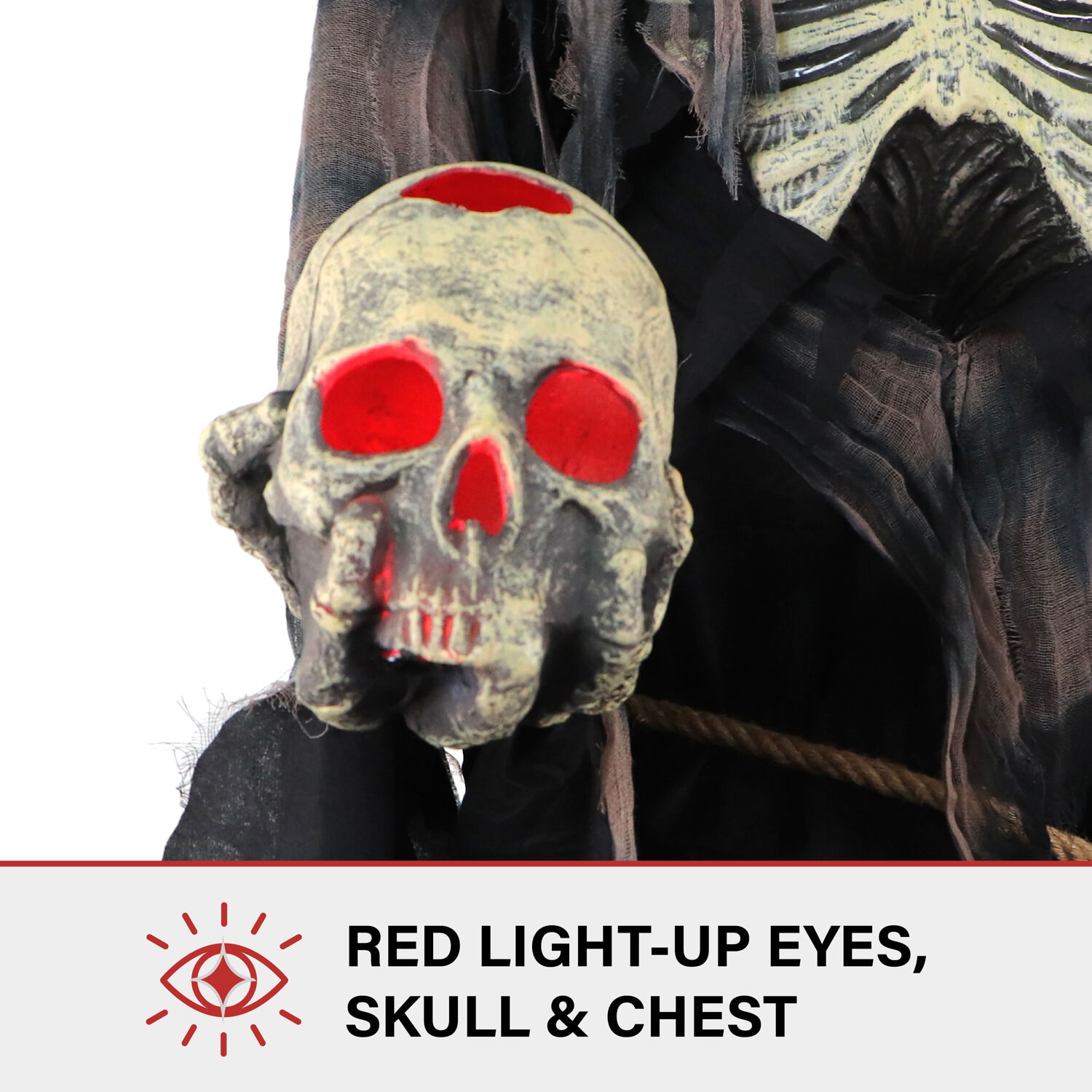 Haunted Hill Farm 7-ft Freestanding Motion Activated Talking Lighted Khronos Reaper Animatronic