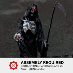 Haunted Hill Farm 7-ft Freestanding Motion Activated Talking Lighted Khronos Reaper Animatronic