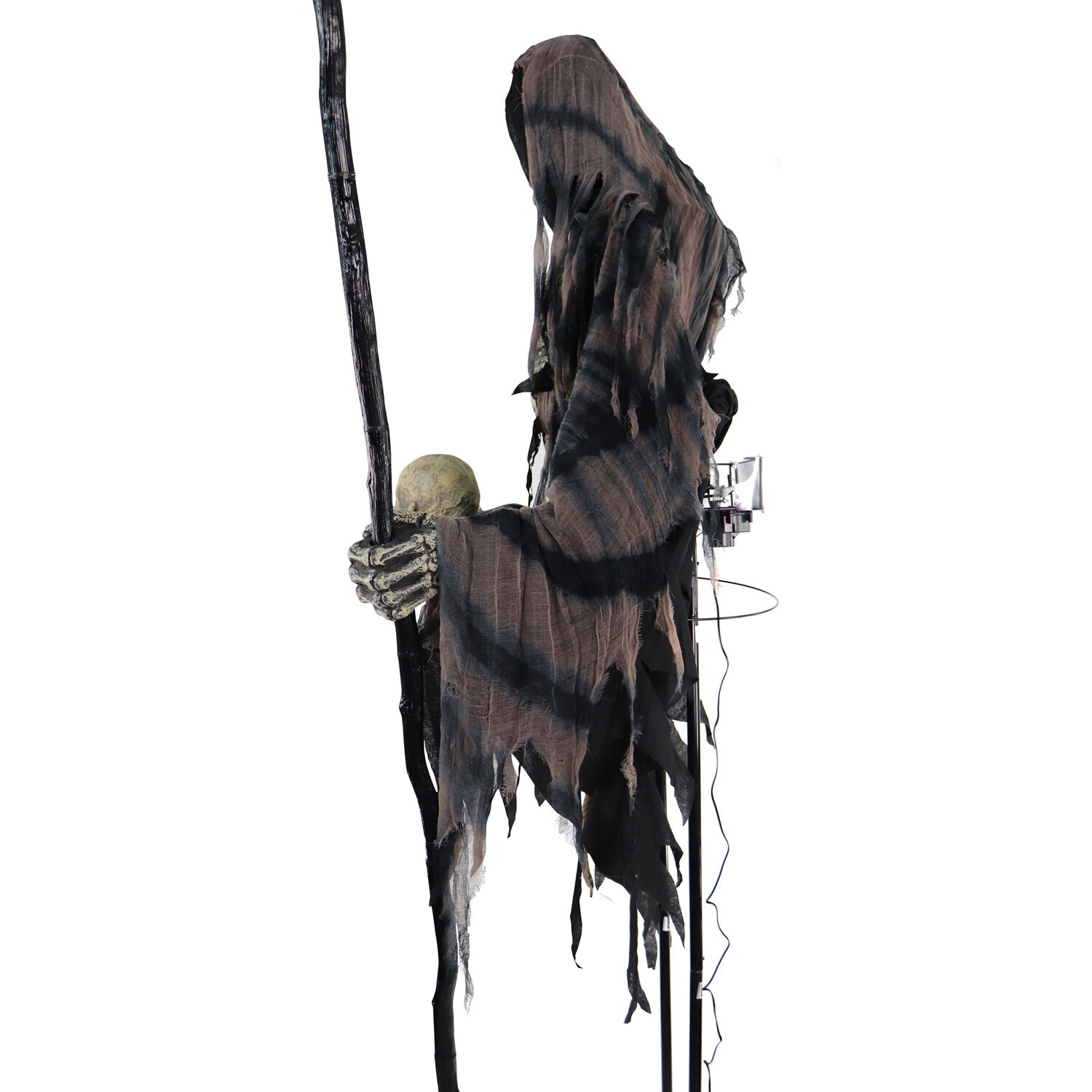Haunted Hill Farm 7-ft Freestanding Motion Activated Talking Lighted Khronos Reaper Animatronic