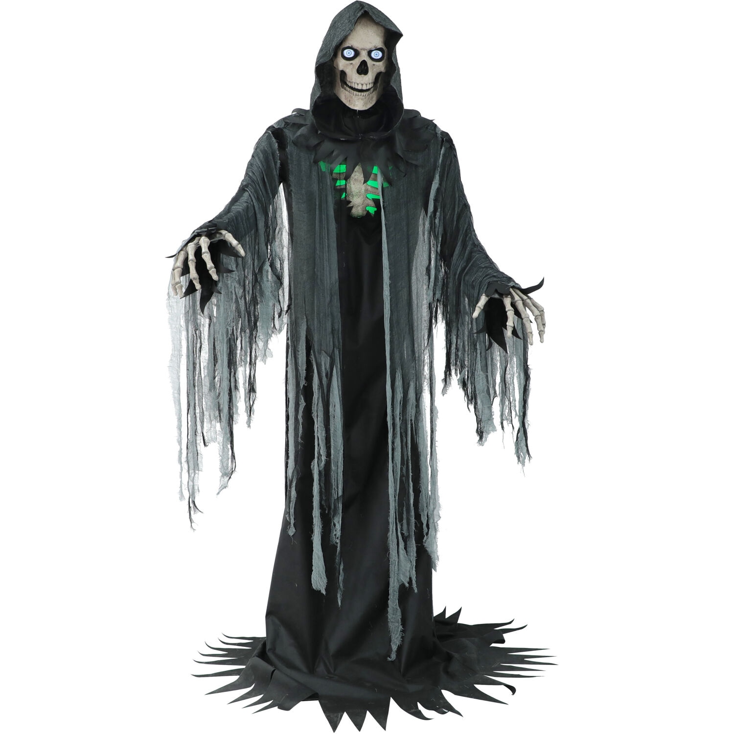 Haunted Hill Farm 10-ft Freestanding Motion Activated Talking Lighted Reaper Animatronic